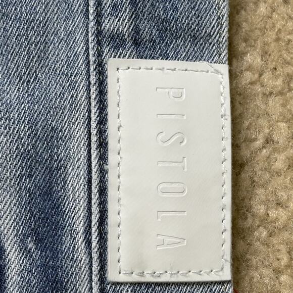Pistola Jeans Size 4 26 Cassie Super High Rise Straight Crop Light Wash Distress - Picture 7 of 7